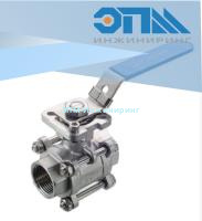 Кран нержавеющий муфтовый (Вр/Вр) Ду 65 (2_1/2ʺ, 76,1 мм) AISI316 (CF8M), полнопроходной, шаровой, трёхсоставной (3PC) разборный, с блокировкой ручки, с площадкой под привод, ISO5211 от компании ООО "ЭПМ-Инжиниринг"